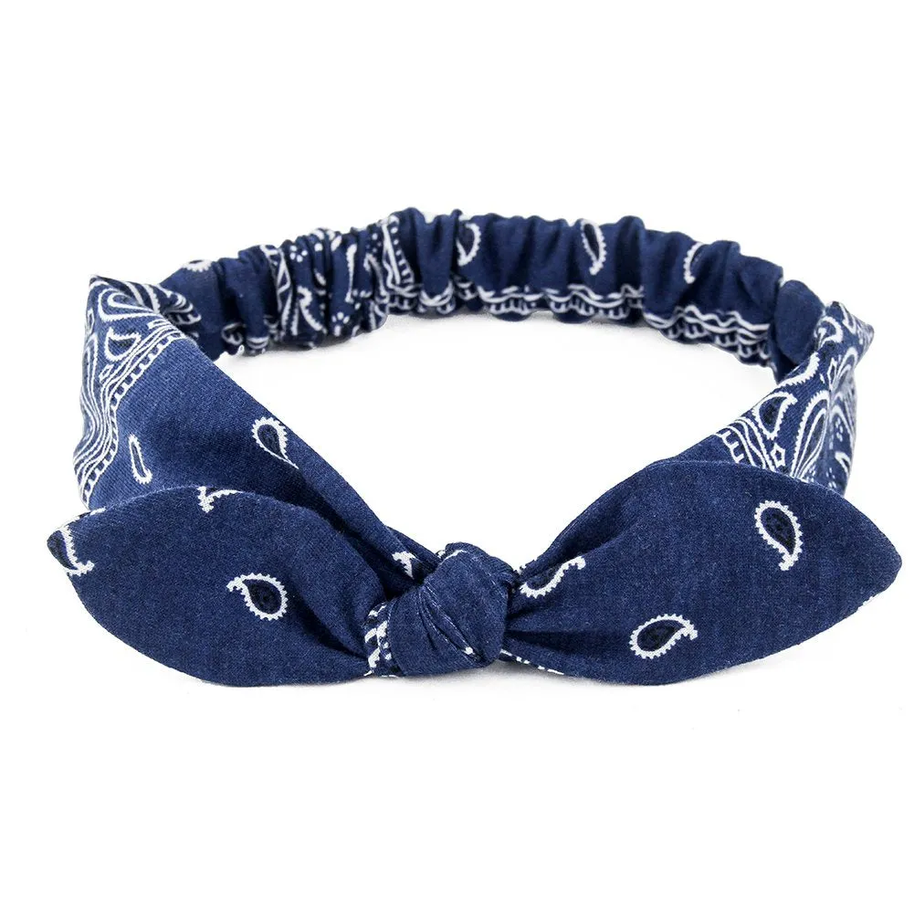 6 Pack Elastic Paisley Headbands Rabbit Ear Bow Headband Turban Head wraps Hair Band for Women