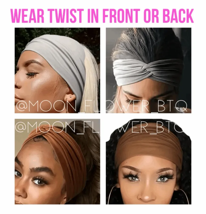 Gray Wide Twist Turban Headband Ear Warmer